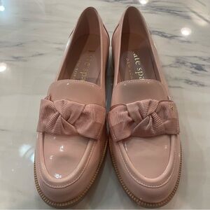 Kate Spade Light Pink Patent Loafers with Bow
